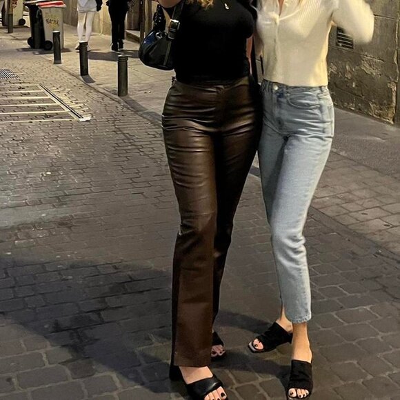 Newport News Leather Pants Size 8 - Picture 1 of 5